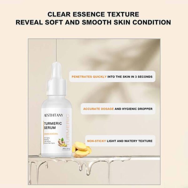 AESTHTANY Skincare Supplier Dark Spot Serum Oil Anti-Aging Lighten Skin Turmerik Turmeric Serum - Image 8