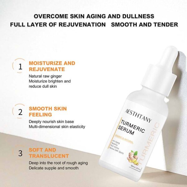 AESTHTANY Skincare Supplier Dark Spot Serum Oil Anti-Aging Lighten Skin Turmerik Turmeric Serum - Image 9