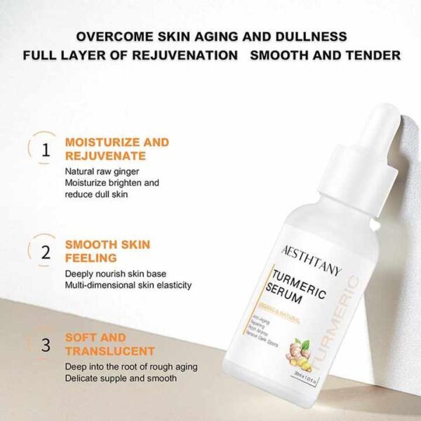AESTHTANY Skincare Supplier Dark Spot Serum Oil Anti-Aging Lighten Skin Turmerik Turmeric Serum - Image 2