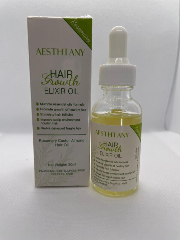Natural Rosemary Oil for Hair Growth & Skin Care - Oil Serum Castor Almond Hair Oil for Healthy Hair Essential Oils - Image 2
